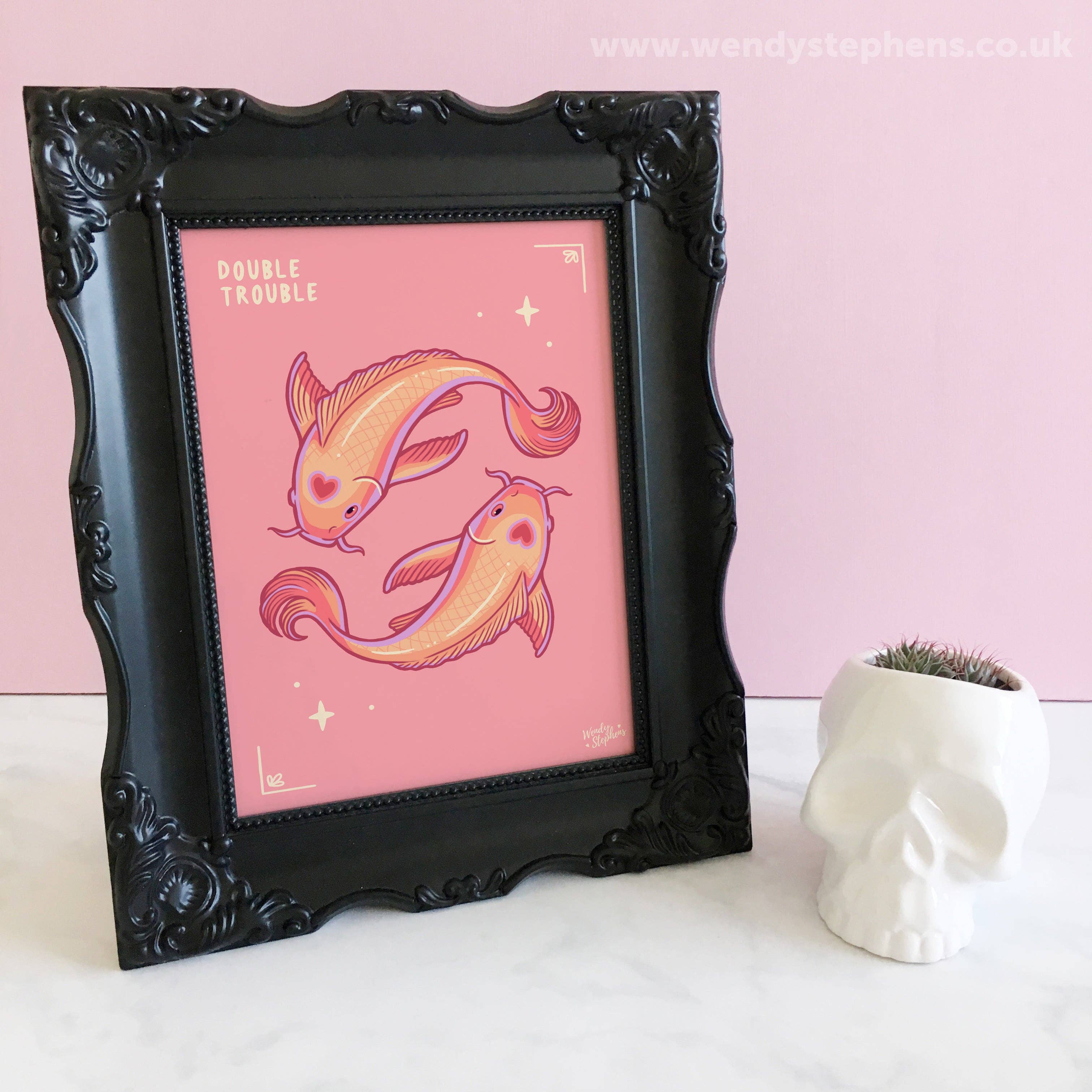 Wendy Stephens Art – wholesale Art print – Koi Fish Spooky Gothic Art Print1