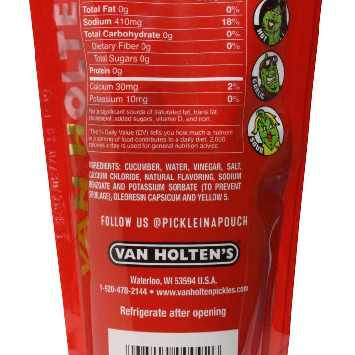 Van Holten's - Wholesale Pickled Vegetables - Van Holten's Hot Mama Pickle-In-A-Pouch, 12ct CaseÂ
