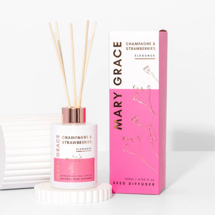 Champagne & Strawberries Diffuser TESTER for wholesale by Mary Grace