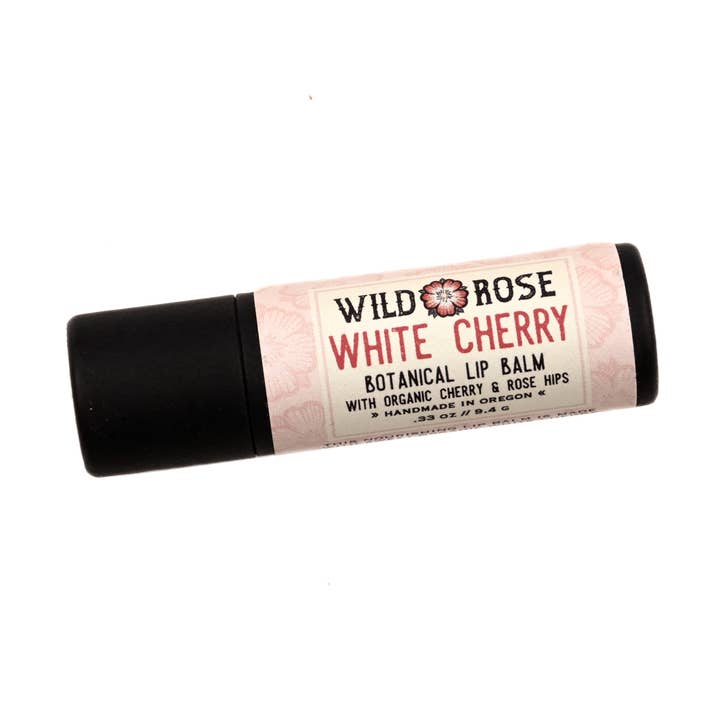 White Cherry Lip Balm for wholesale by Wild Rose Herbs