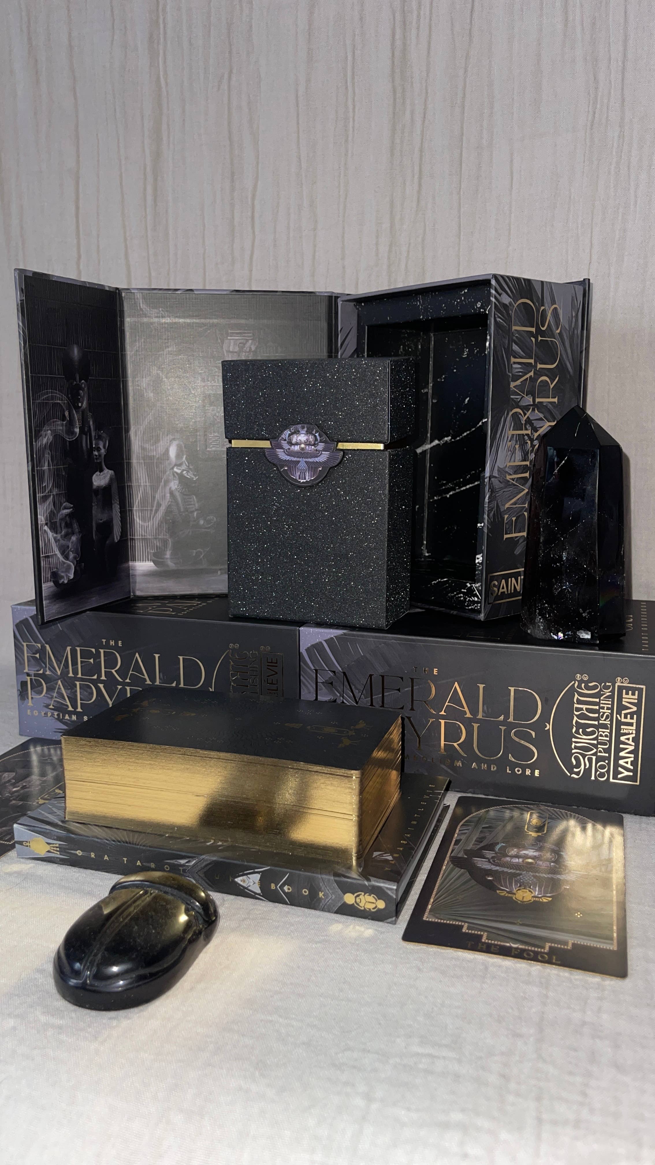 LevietateCo – wholesale Tarot cards – The Emerald Papyrus Tarot Card | Egyptian Symbology & Lore