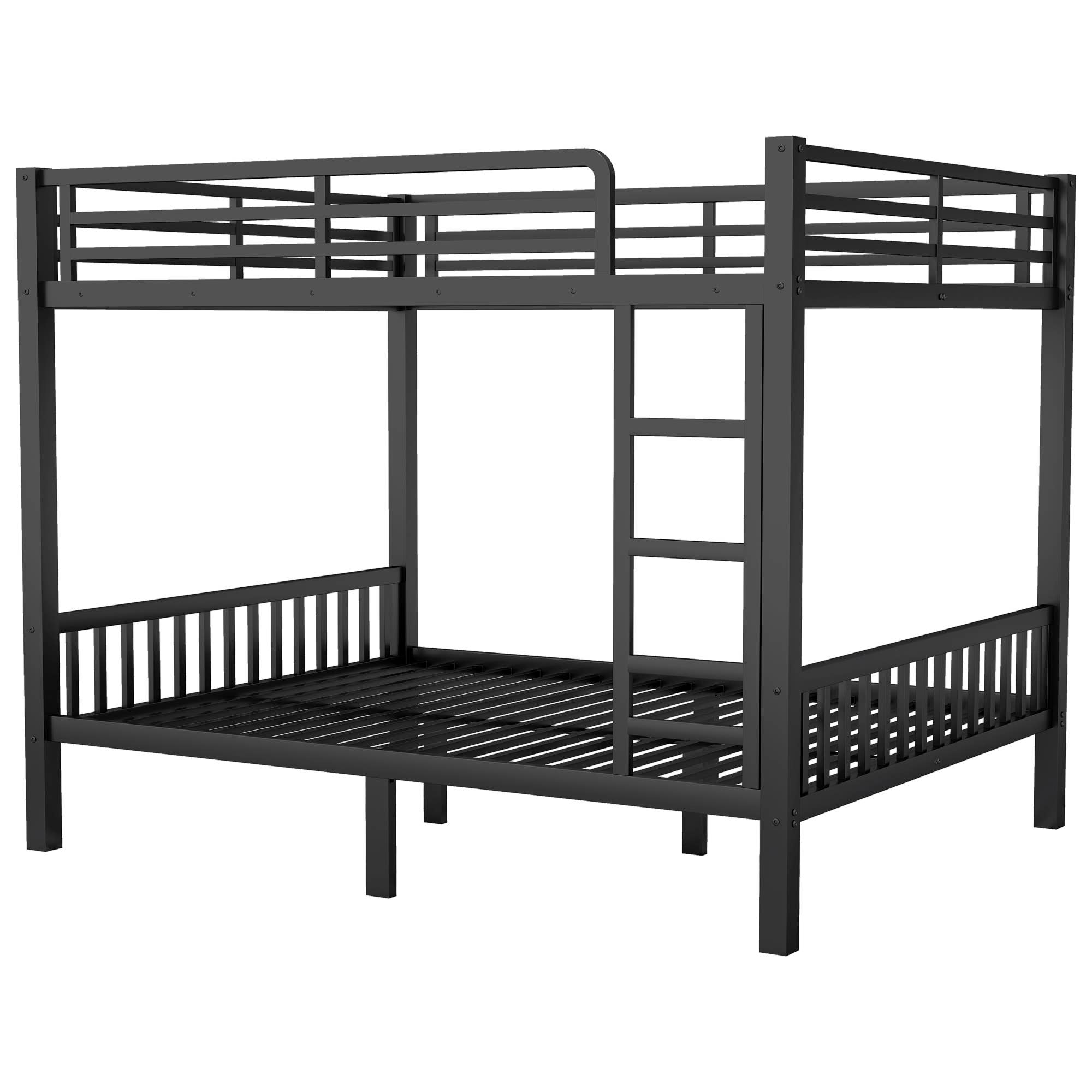 39F Inc. - Wholesale Bed - Queen Over Queen Metal Bunk Bed with Ladder, Black7