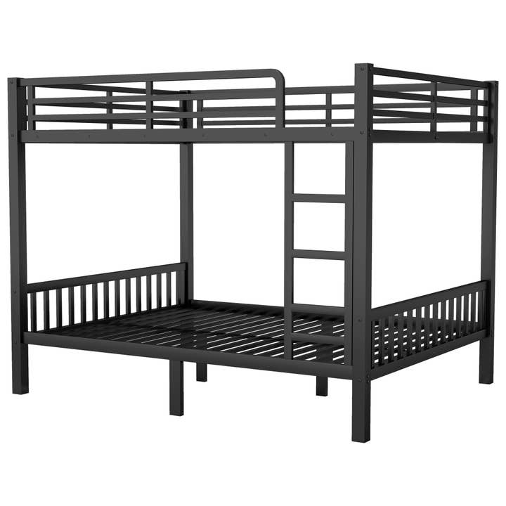 39F Inc. - Wholesale Bed - Queen Over Queen Metal Bunk Bed with Ladder, Black7