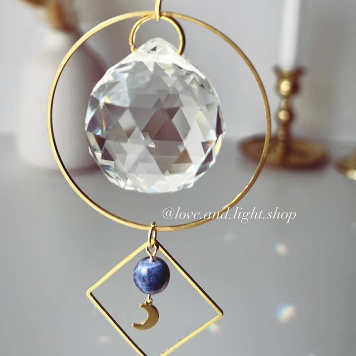Love + Light - Wholesale Suncatcher - VESPER Celestial Suncatcher + Sodalite Crystal Beads