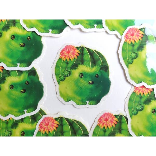 Cactus Hog Flowerhog Hedgehog Sticker Transparant for wholesale by Digitaldreamcloud