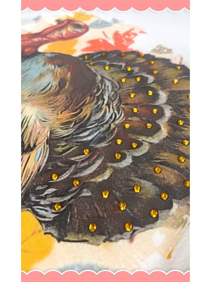 Sugar Stitch - Vente T-shirt à imprimés – femme - Chemise graphique en strass Gobble Gobble3