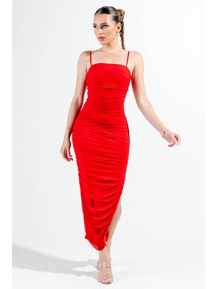 PRIVY - Vente Robe – femme - PD6771NW_LUX ROBE MIDI FENDUE CÔTÉ OUVERT EN MAILLE FRONCÉE32