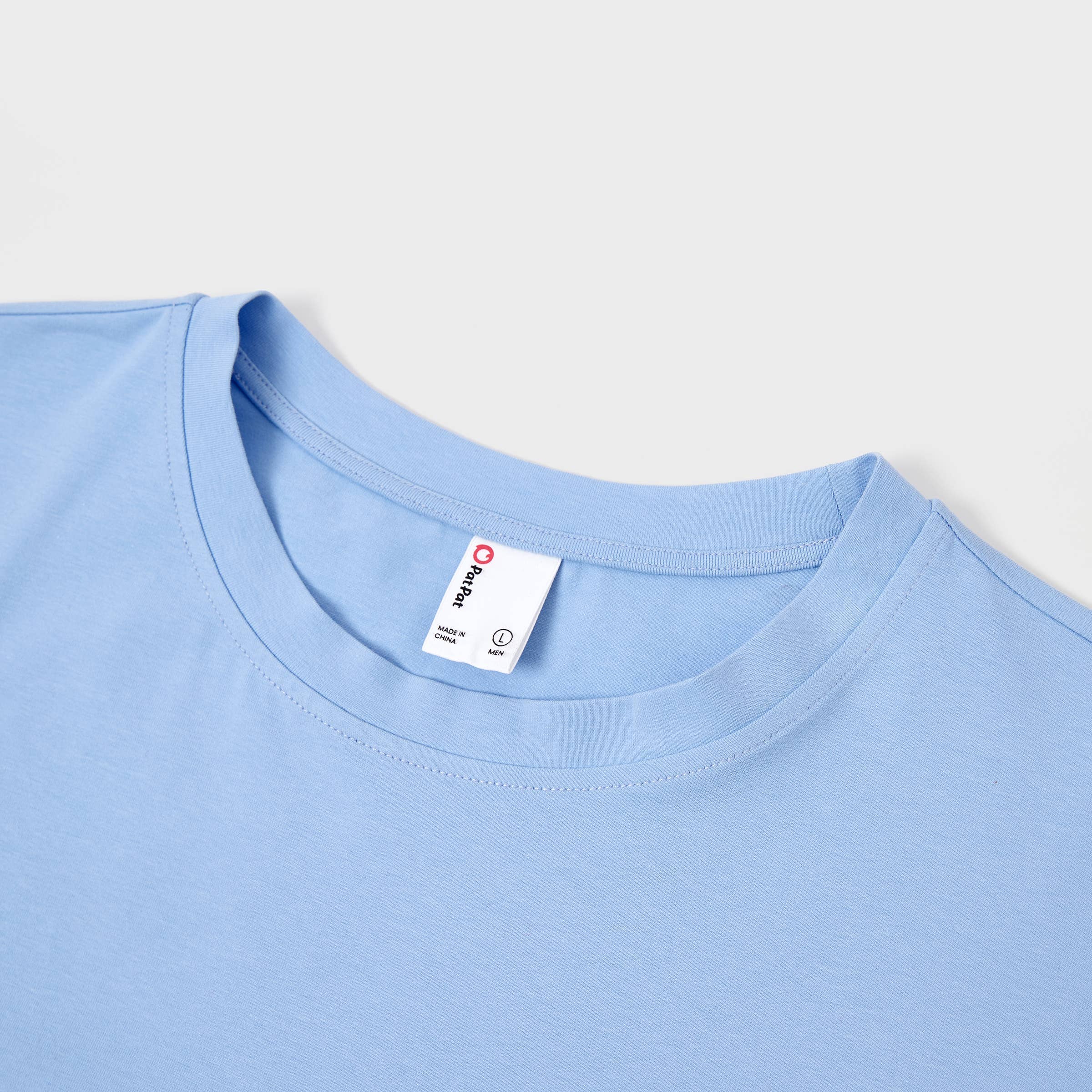 Azul Camiseta de algodón azul a juego para la familia o vestido con mangas de volantes. de venta al por mayor en Faire23