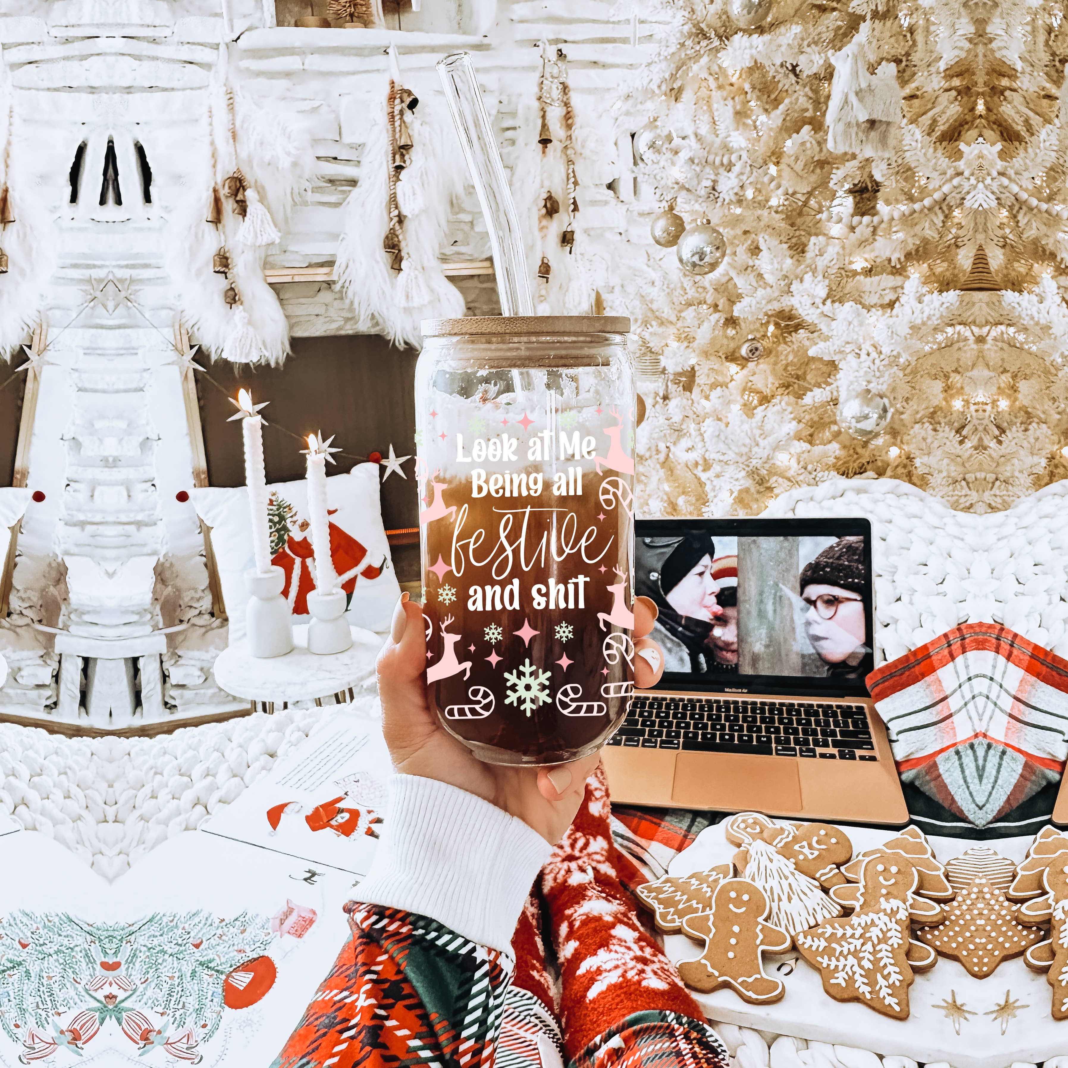 Gia Roma - Wholesale Drinking Glass/Cup - Bless Your Heart | 20oz Tumbler Glass Cups with Lid & Straw78