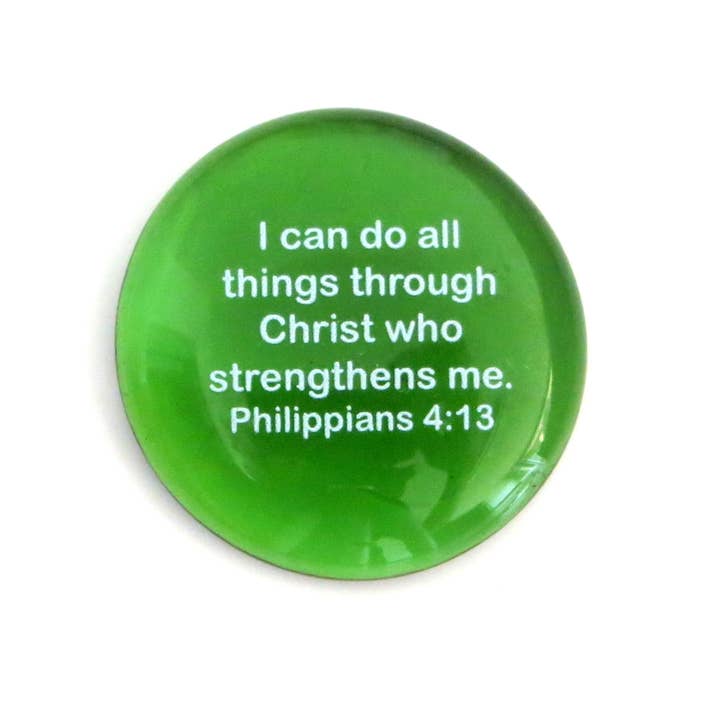 Lifeforce Glass, Inc. - Venta al por mayor Moneda/objeto de coleccionista - Piedra de cristal: Puedo hacer todas las cosas... Filipenses 4:135