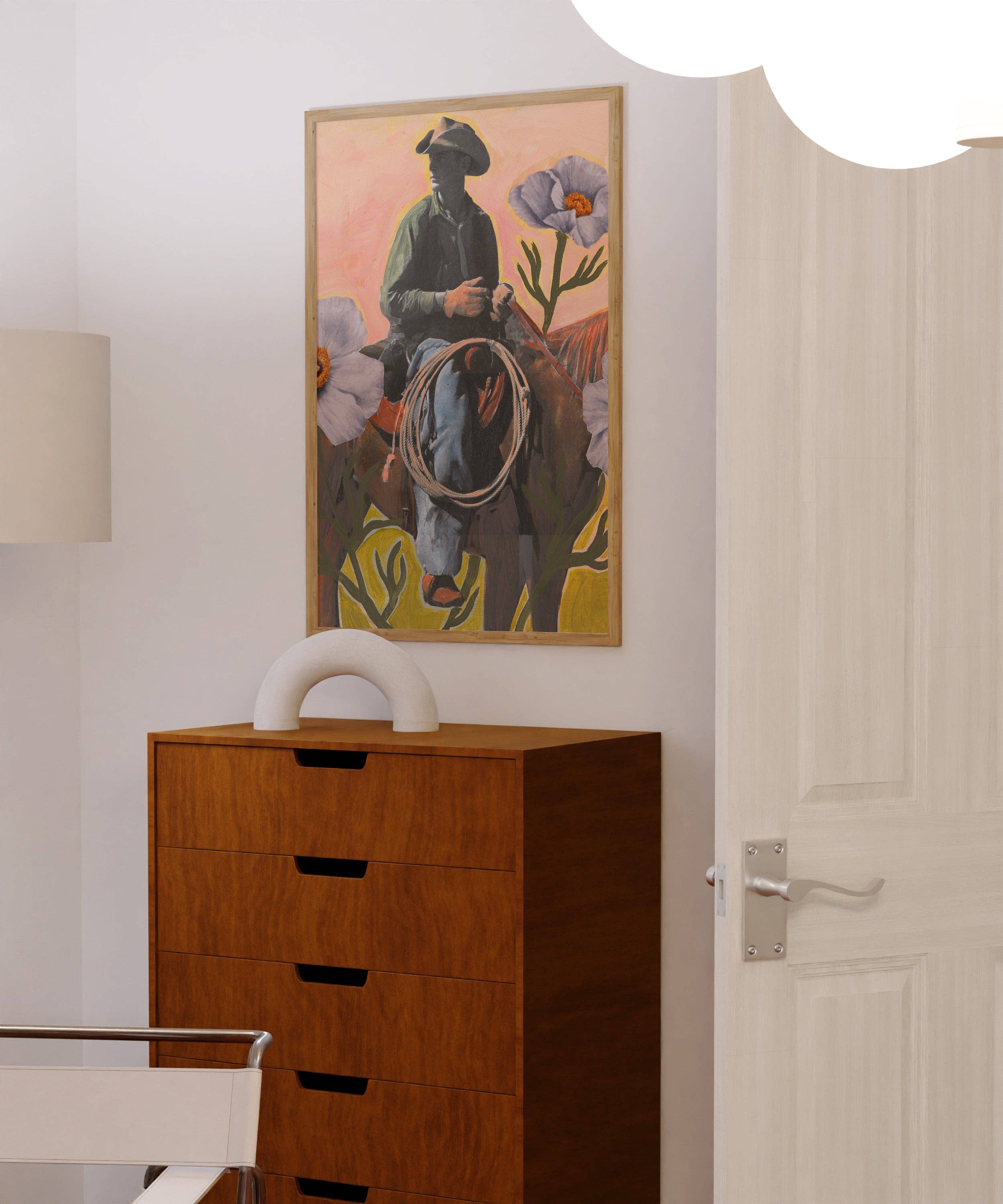 El Baker Art - Wholesale Art Print - Retro Rodeo Cowboy Poppy Collage Print8