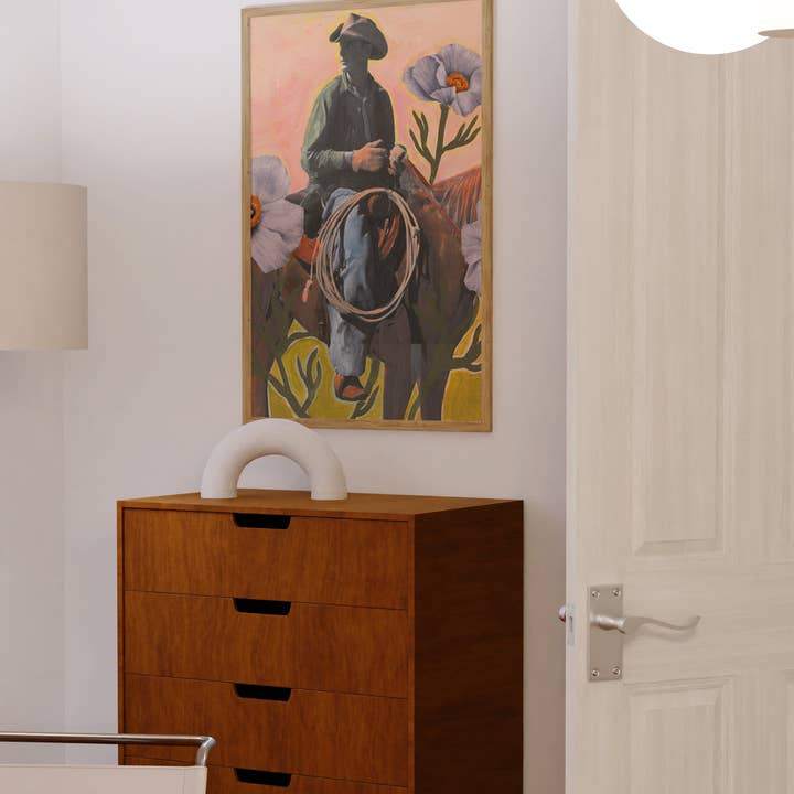 El Baker Art - Wholesale Art Print - Retro Rodeo Cowboy Poppy Collage Print8