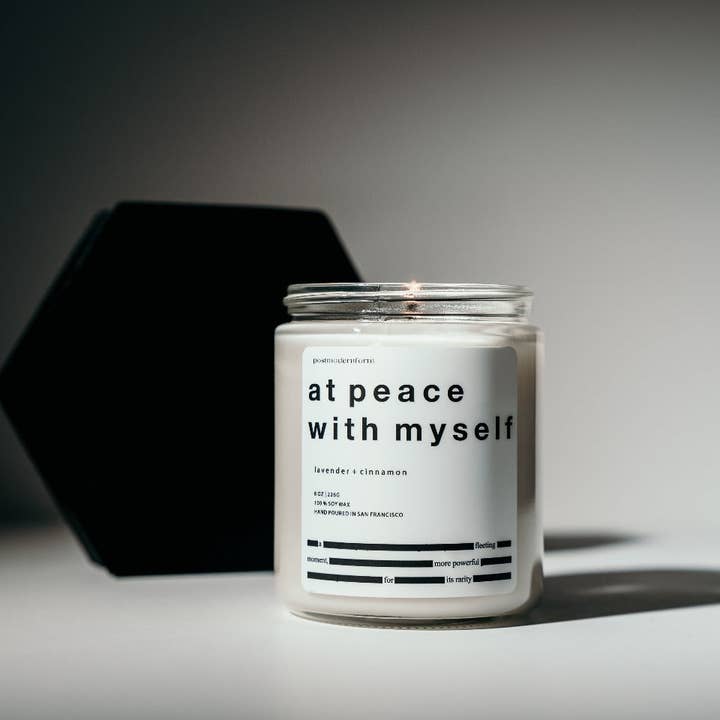 postmodernform - Vente Bougie en bocal - en paix avec moi-même/bougie à la cire de soja à la lavande et à la cannelle1