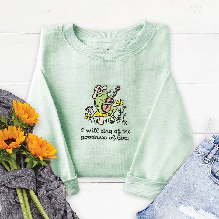 I Will Sing Embroidered Crewneck Sweatshirt for wholesale by Love in Faith