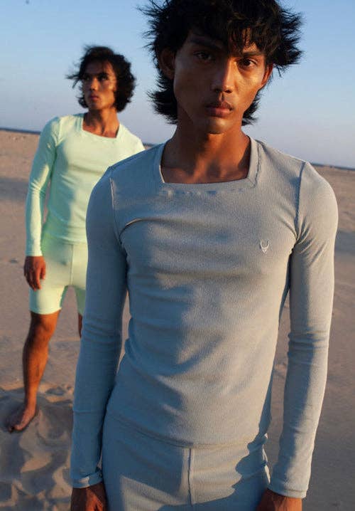 FANG - Wholesale Knit Top - Women's - Essential Square Neck Ribbed Long Sleeve4