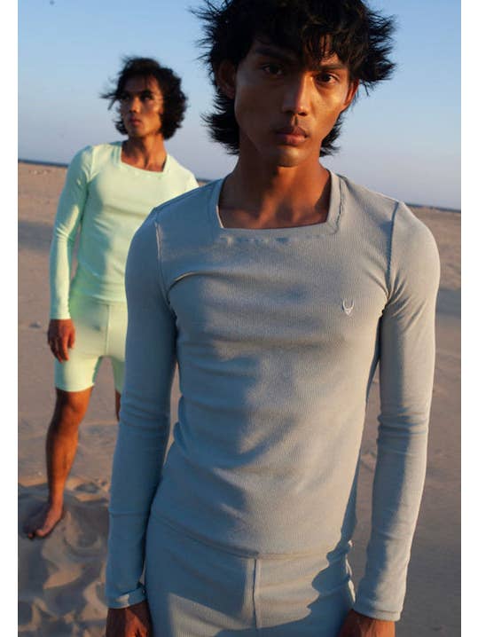 FANG - Wholesale Knit Top - Women's - Essential Square Neck Ribbed Long Sleeve4