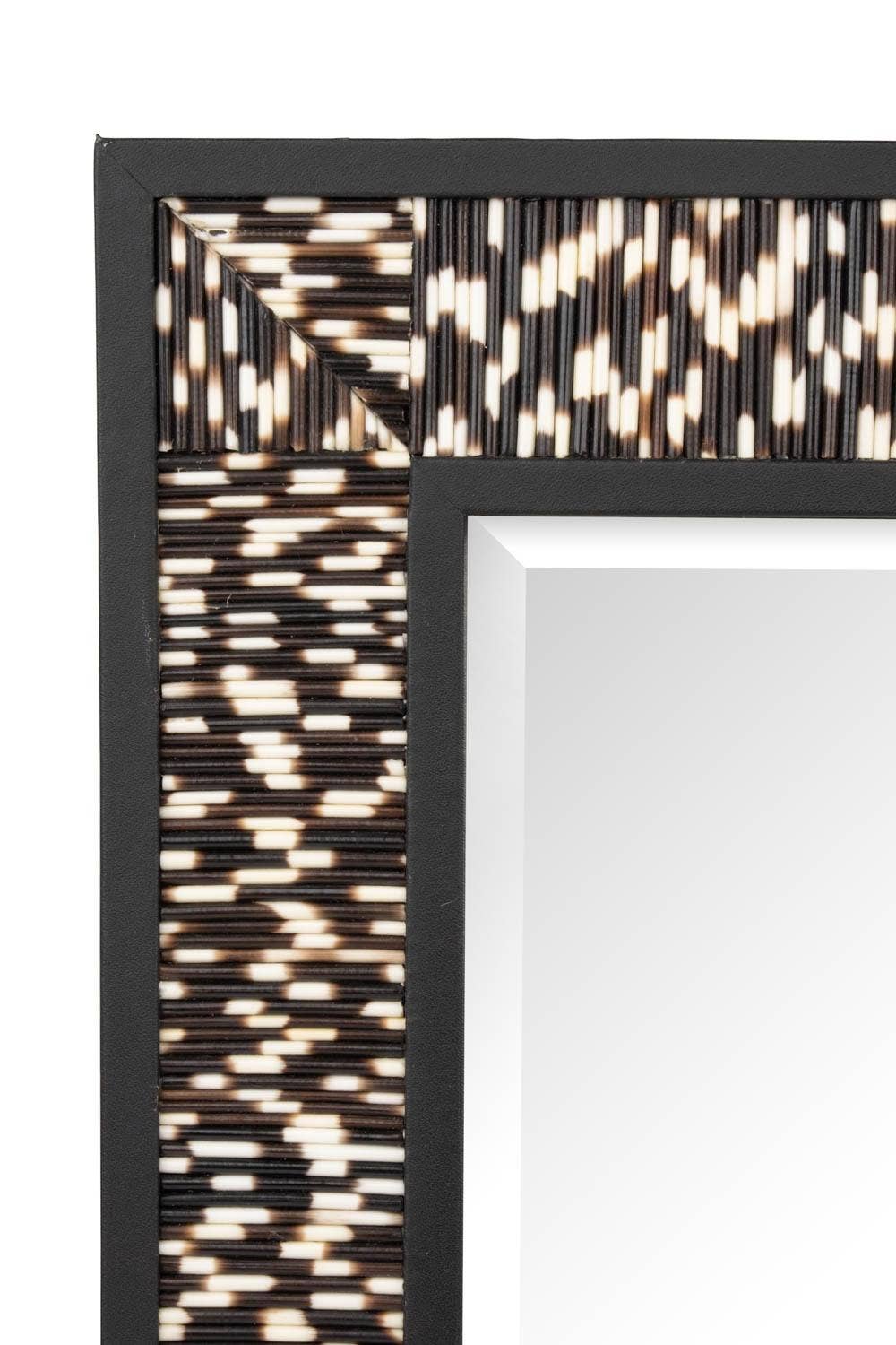 African Trading Partners – Großhandel Wandspiegel – Rechteckiger Spiegel mit Stachelschweinborsten - Klein1