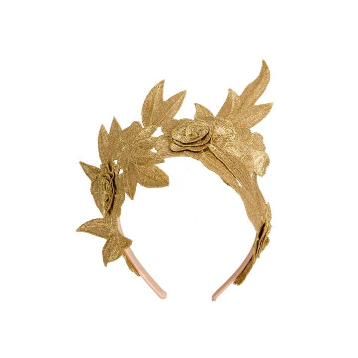 Max Alexander by Cupids Millinery Melbourne - Wholesale Fascinator hat – Women's - Gold lace crown fascinator headband1