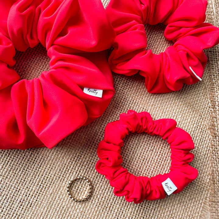 Knotty But Sweet - Wholesale Scrunchie - Women's - Cherry Red Activewear Scrunchies5