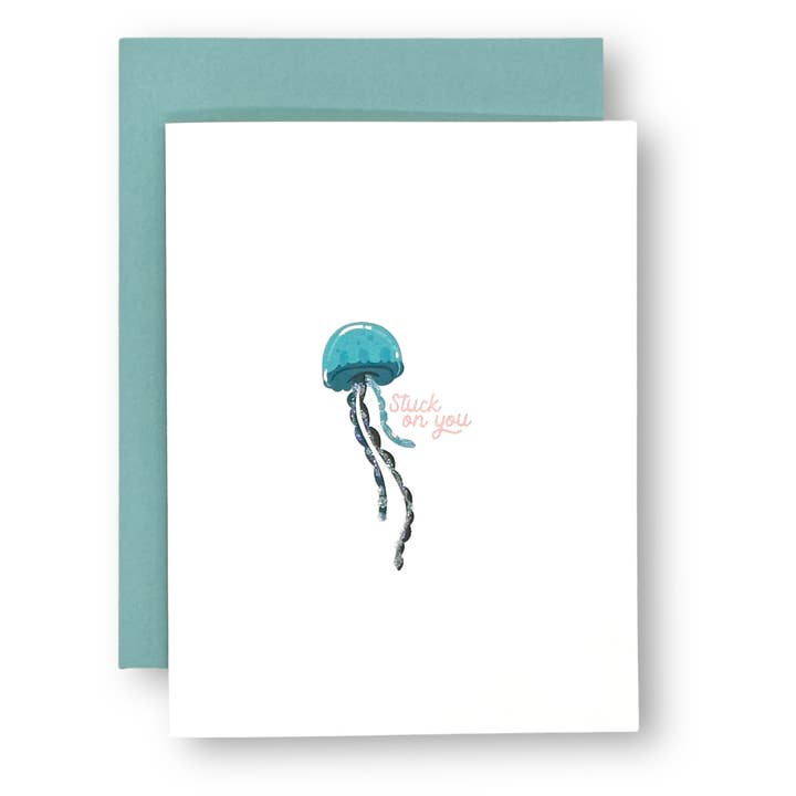 STUCK ON YOU - Hand Glittered Greeting Card for wholesale by Seaside + Sunshine Greetings