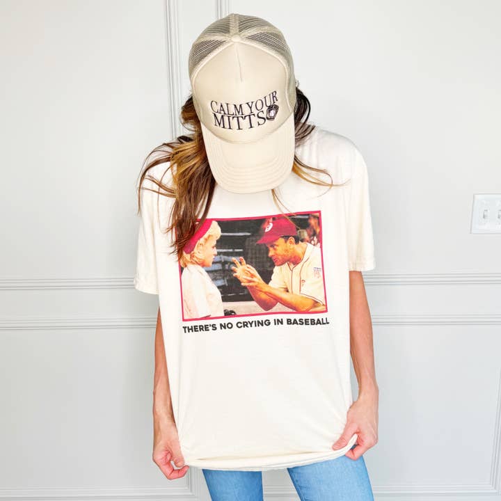 Poppy & Pine - Wholesale Screen Printed T-Shirt - Women's - Theres No Crying in Baseball Youth and Adult tee1