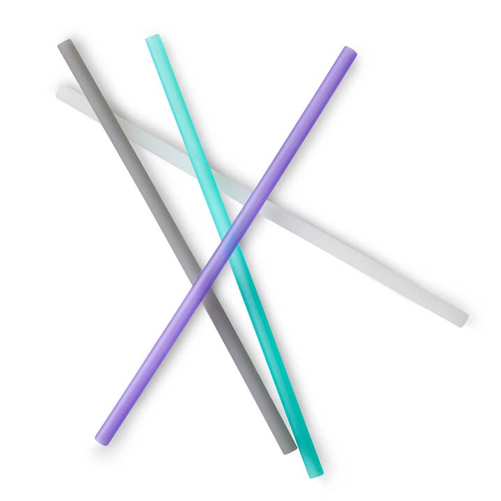 GoSili - Wholesale Drinking Straw - X-Long Reusable Silicone Straws 4pk, with Display1