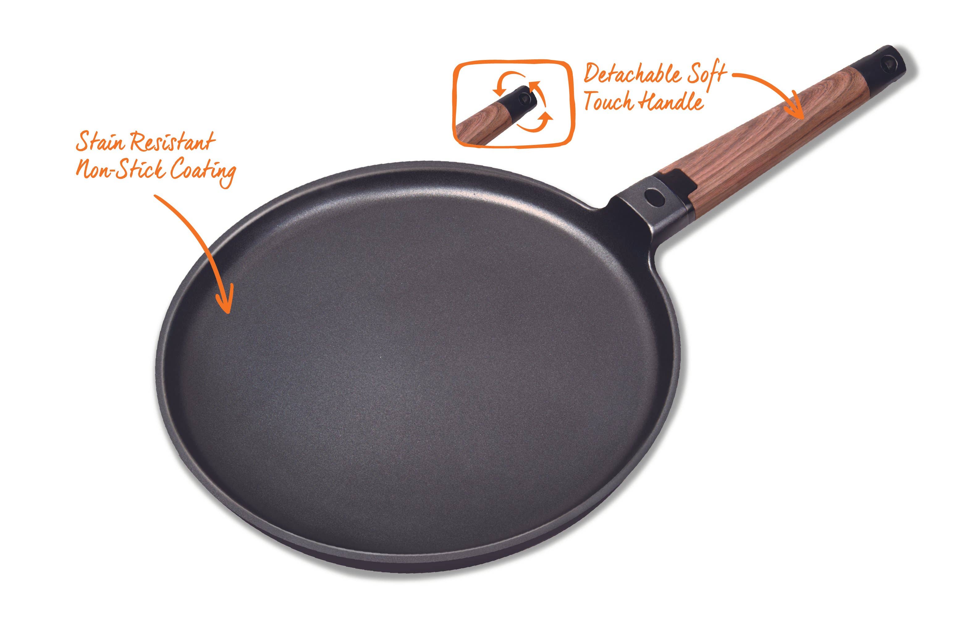 Masterpan Inc. - Wholesale Pan - CREPE PAN NON-STICK CAST ALUMINUM WITH SOFT TOUCH HANDLE, 11"4