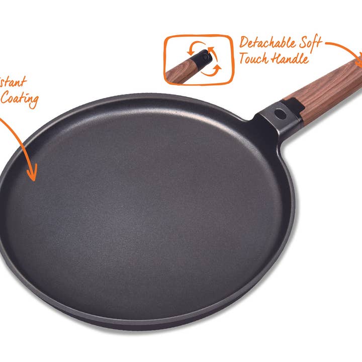 Masterpan Inc. - Wholesale Pan - CREPE PAN NON-STICK CAST ALUMINUM WITH SOFT TOUCH HANDLE, 11"4