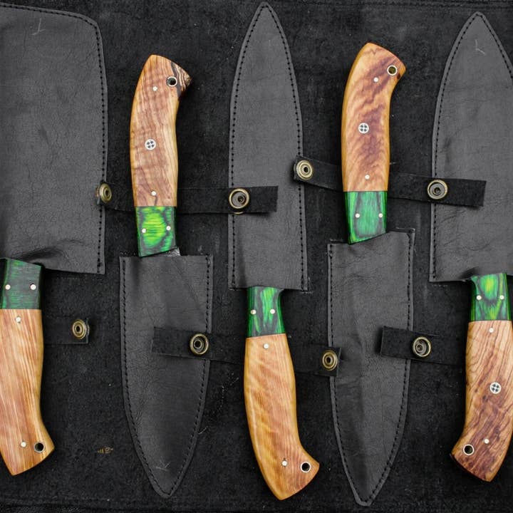 Bravohandicrafts - Wholesale Kitchen/Utility Knife - Handmade Damascus Steel Kitchen Chef Outdoor BBQ Knives.8
