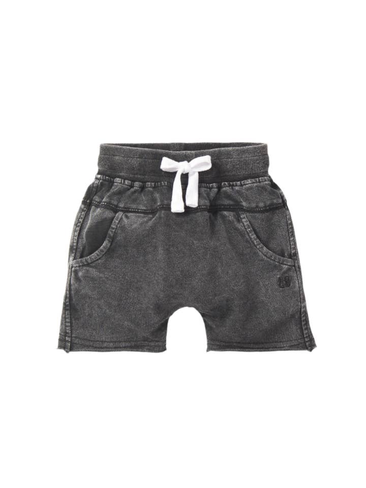 Little Bipsy - Wholesale Shorts - Kids - Acid Wash Raw Edge Harem Short - Black