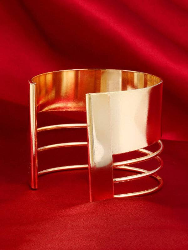 Sheer Trend - Vente Bracelet manchette - Accessoires de bracelet géométrique creux de couleur unie7