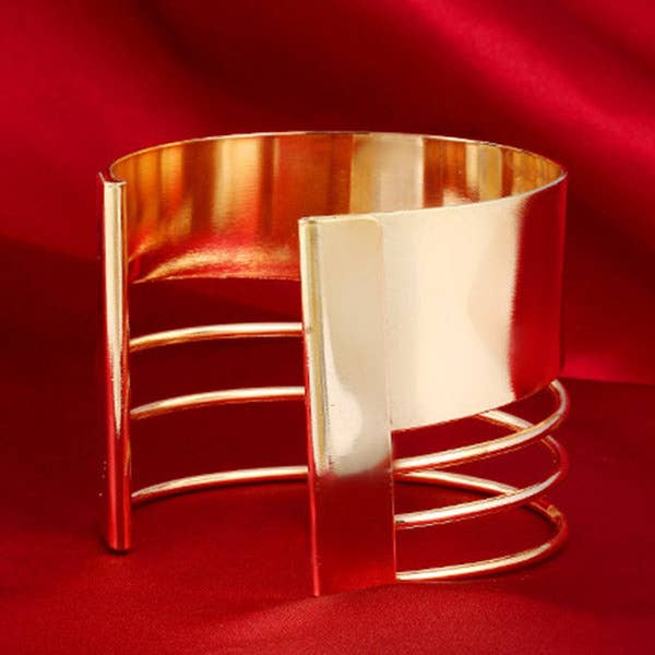 Sheer Trend - Venta al por mayor Pulseras tipo brazalete - Accesorios de pulsera geométrica hueca de color liso7