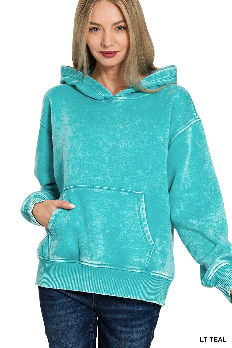 42POPS - Wholesale Hoodie – Women's - ',,,.._ Fleece Acid Wash Kangaroo Pocket Hoodie17