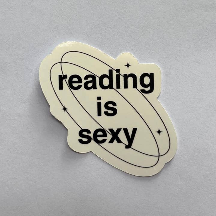 Reading is Sexy Retro Stars Kiss-Cut Waterproof Sticker for wholesale by Literary by Ava