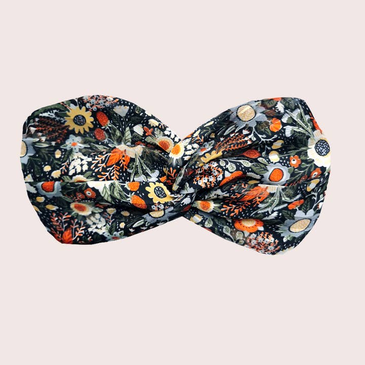 CERCHIETTO SOLINE/stampa floreale kaki e terracotta per la vendita all'ingrosso da parte di Laure Derrey