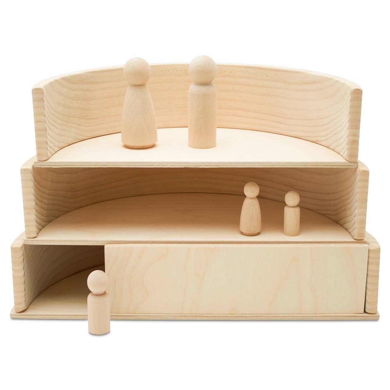 Woodpeckers Crafts - Wholesale Cutouts - Wooden Rainbow Semicircle Building Set, Set of 114