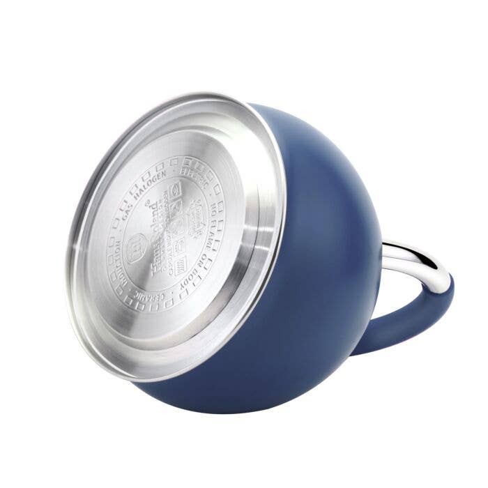 STP - Wholesale Kettle - Stainless Steel Blue Whistling Kettle with Silicone Handle