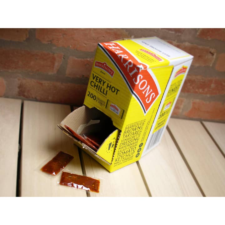 Harrison’s Sauces - Wholesale Hot Sauce - Very Hot Chilli Sauce Sachet (Case of 200)