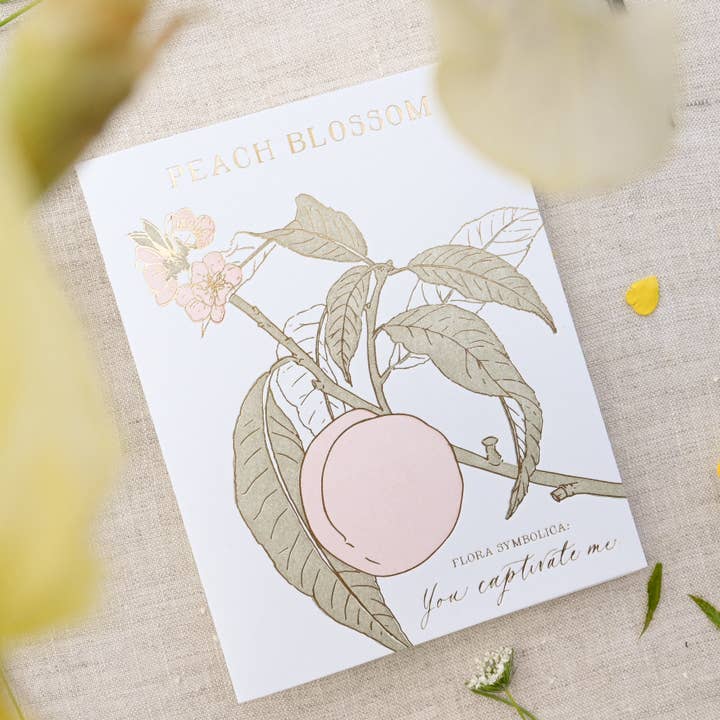 Peach Blossom | Language of Flowers Greeting Card for wholesale by Ciarra Claire
