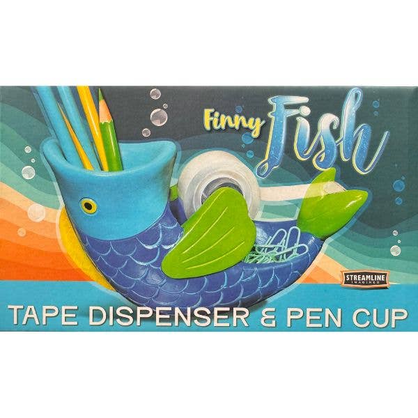 The Finny Fish Set - #24883 - Tape Dispenser & Pen Cup for wholesale by St. Louis Wholesale LLC