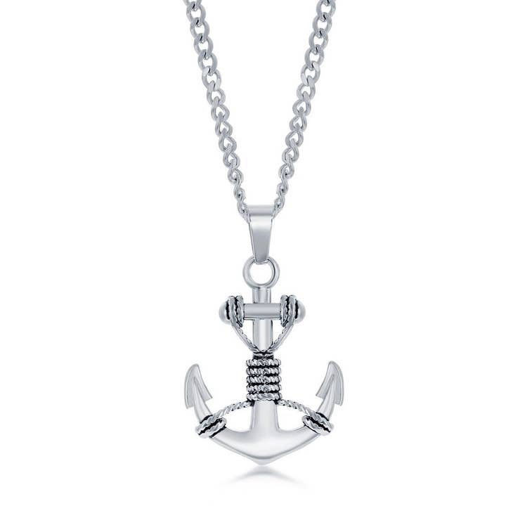 Stainless Steel Anchor Necklace for wholesale by Metallo