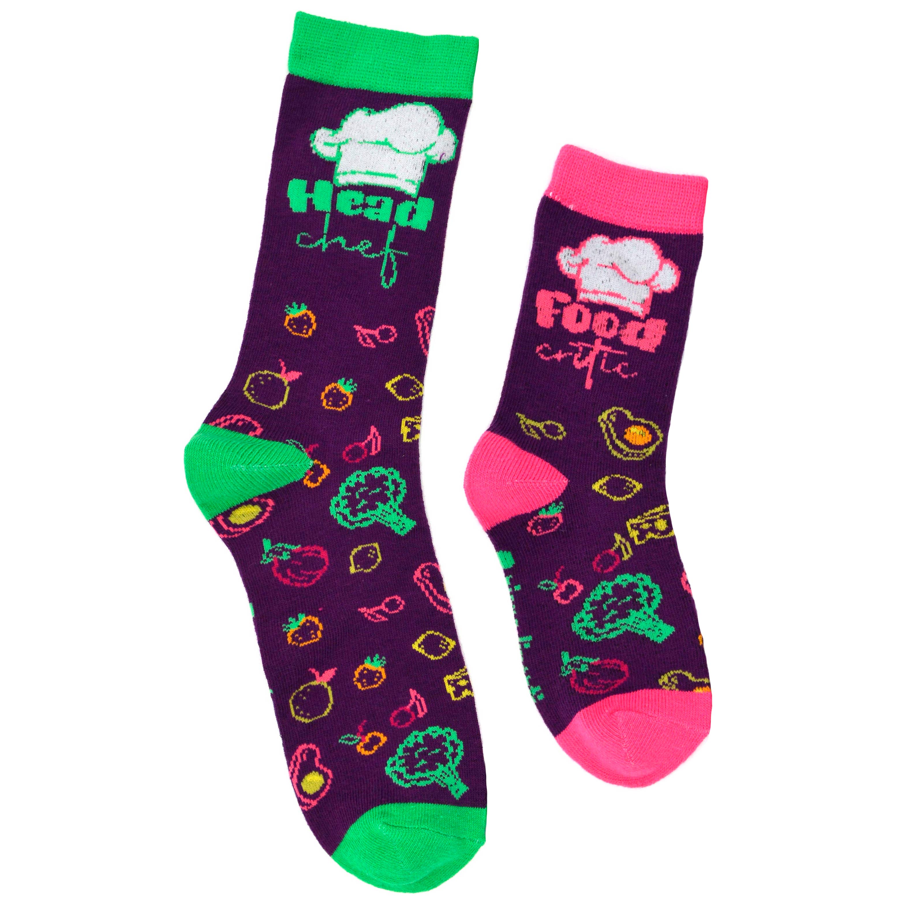 Boogie Toes - Wholesale Socks - Unisex - 2-pair Sidekicks Head Chef & Critic - Mommy & Me Socks Set0