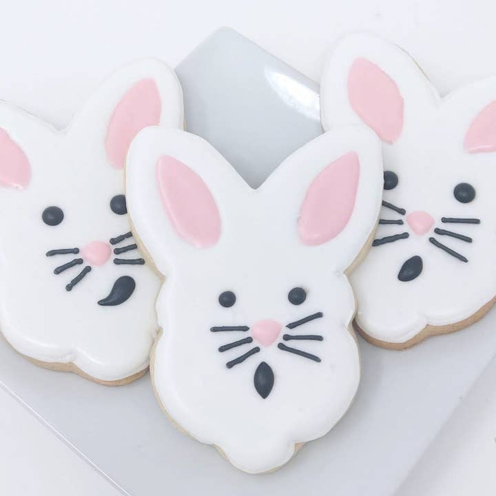 Påskeharen ansigt Royal Icing Cookies for engroshandel hos Wild Angel Treats, LLC