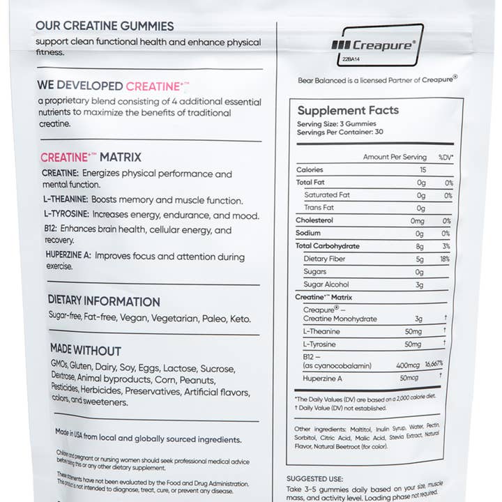 Bear Balanced - Wholesale Oral Supplement/Vitamin - The World's First Creatine Gummies® — Made with Creapure® 6