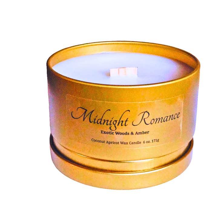 BOUGIE DE LUXE EN CIRE D'ABRICOT ET DE NOIX DE COCO MIDNIGHT ROMANCE pour la vente par Sensuous Aromas LLC