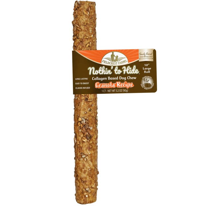 FIELDCREST FARMS Nothin To Hide Grand Rouleau Granola 10" pour la vente par King Wholesale Pet Goods