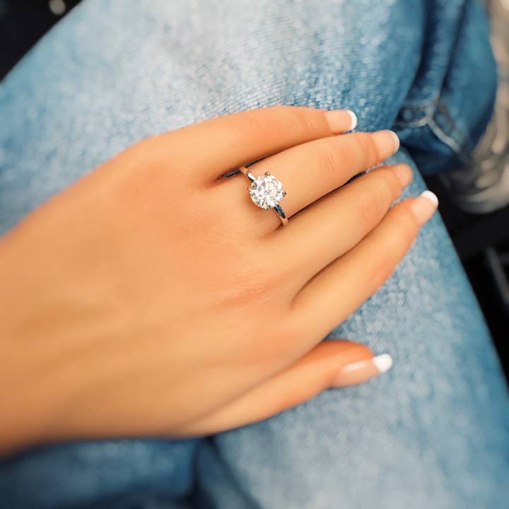 Ellison+Young - Wholesale Engagement Ring - Paved Halo Solitaire Moissanite Ring0