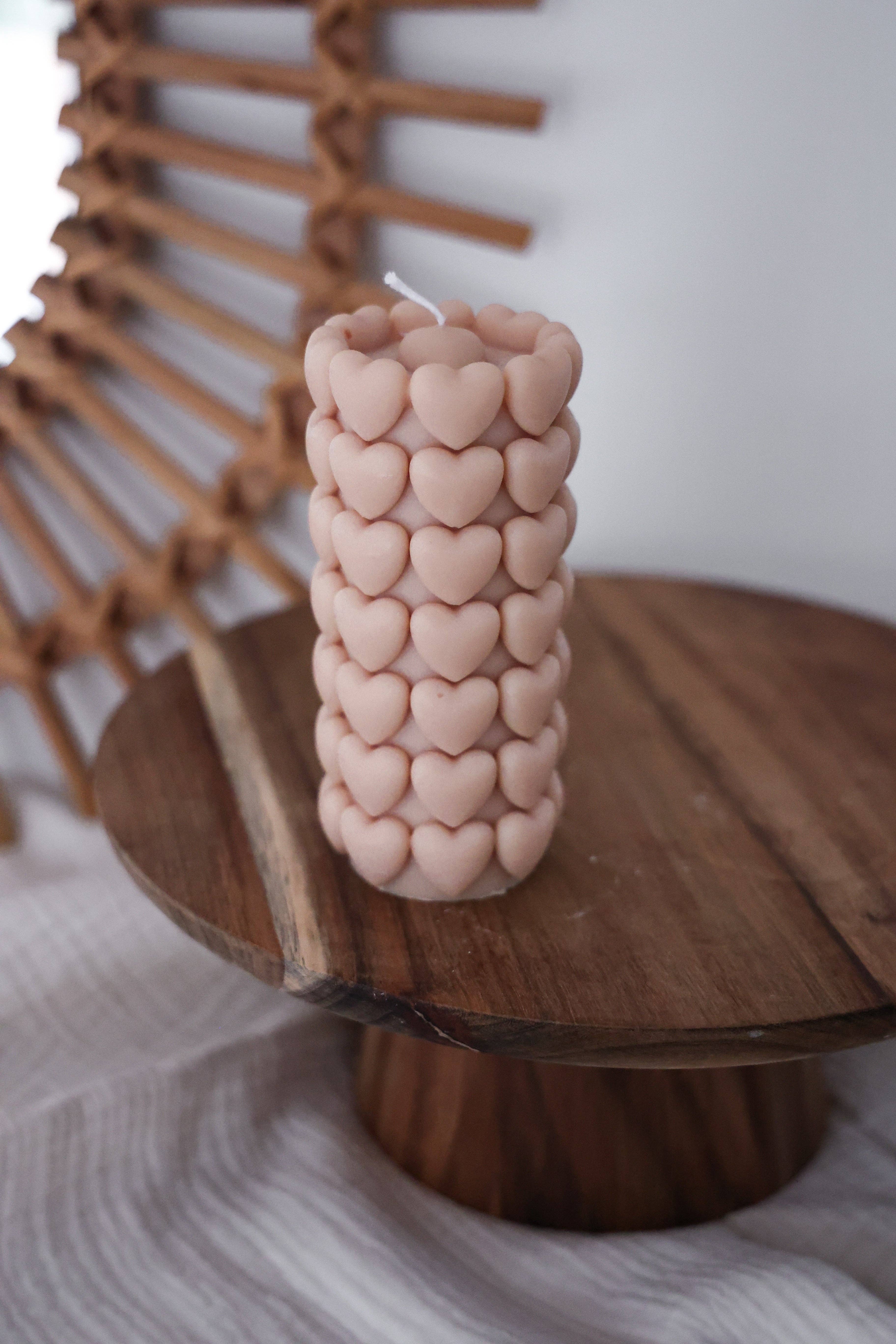 Niki Candle - Wholesale Pillar Candle - Heart Bubble Column4