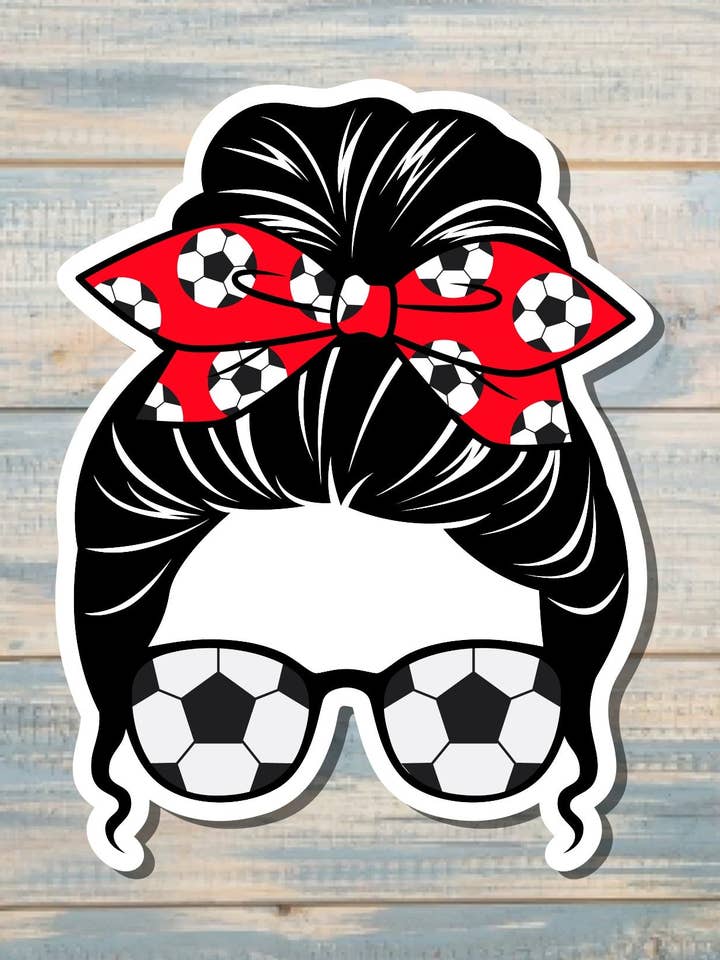 Soccer Mom Sticker, Messy Bun |Sticker or Magnet for wholesale by Handmade by Marlayna