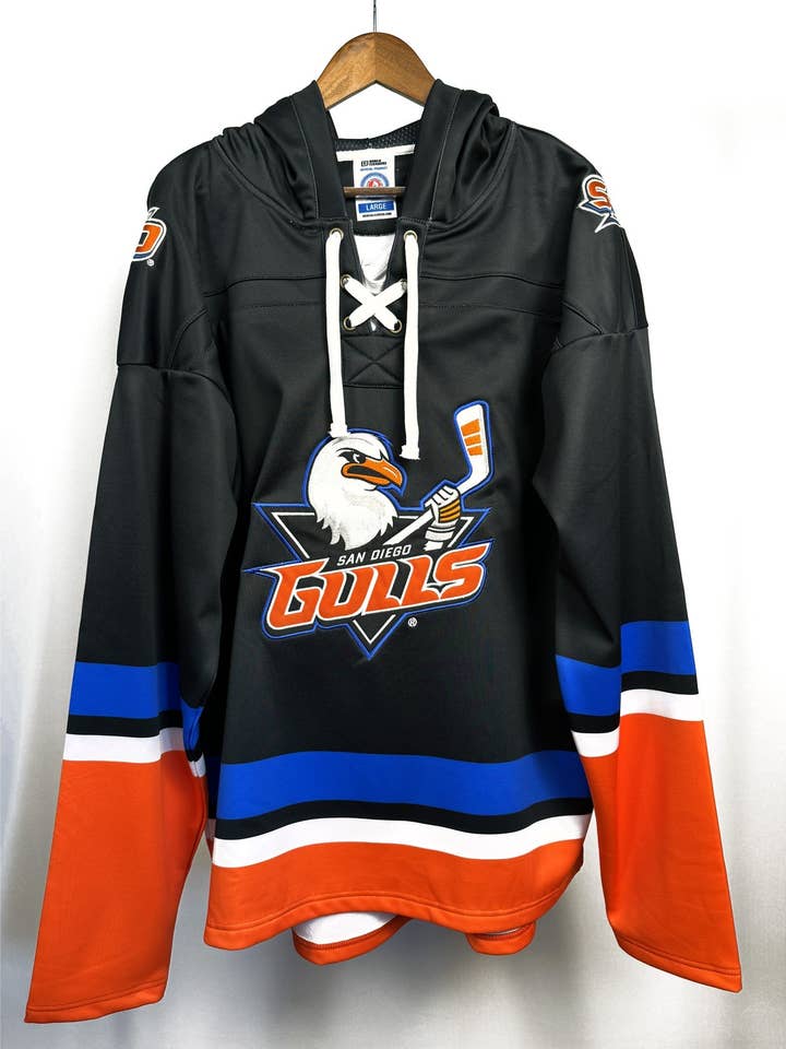 San Diego Gulls Hoodie com Cordões de Hóquei - envio até 10/12 por atacado de Lowsportgeaar